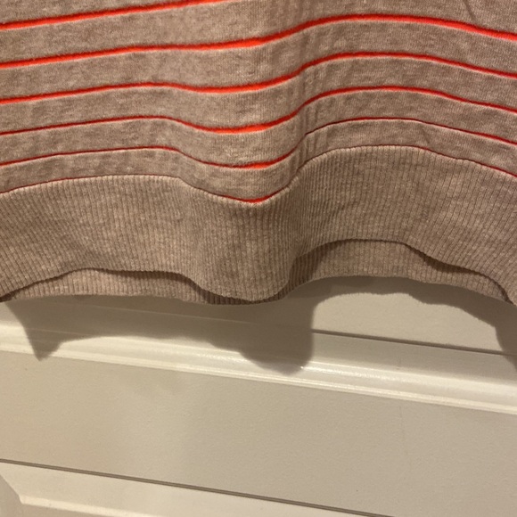 Madewell Striped Beige & Bright Orange Striped light sweatshirt. Very Cute! - Picture 10 of 14